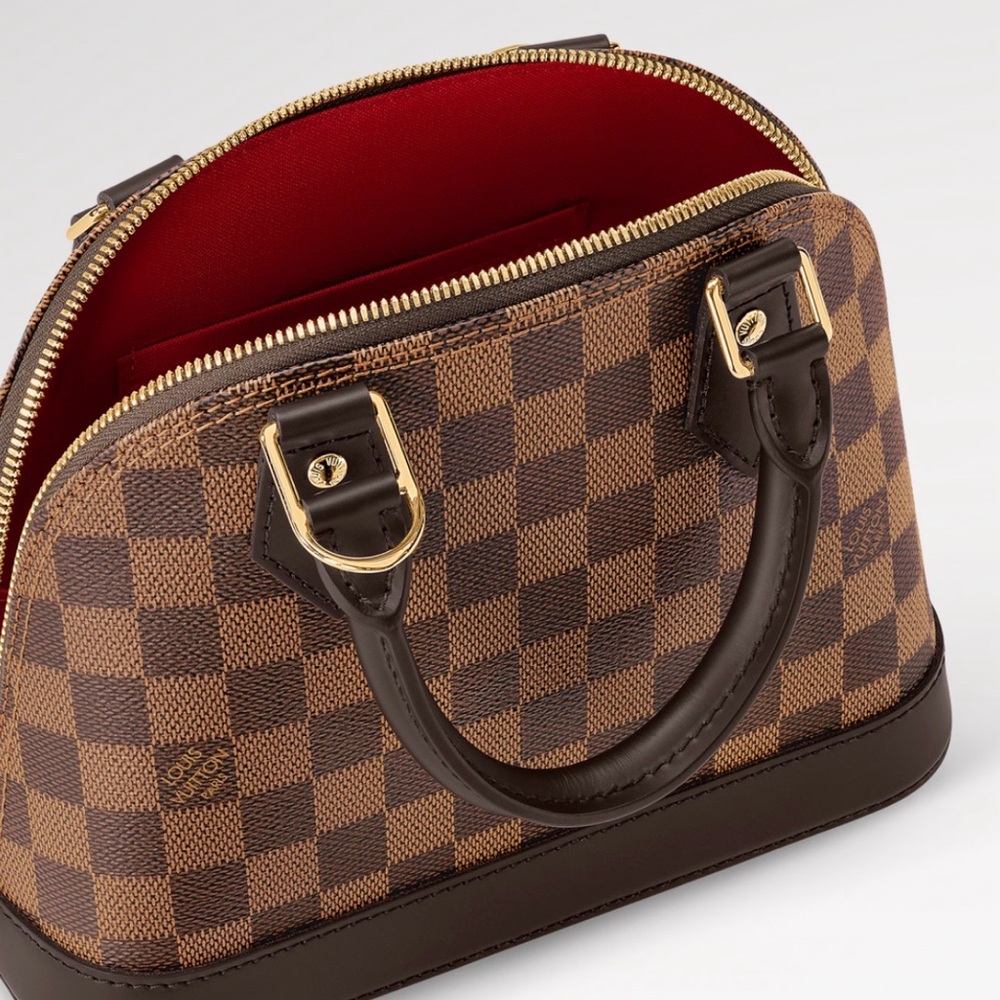Louis Vuitton Brown and Red Checkered Satchel
